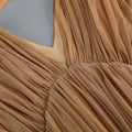 Sexy V Neck Tiered Folds Design Long Dress Women Sleeveless Multi-Layered Draped Temperament Dresses Evening Party Gowns