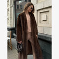 Luxury Faux Fur Maxi Coat Chic Women Open Front Stand‑collar Long Sleeve Oversized Outerwear Winter Autumn New Warm Fashion 2026