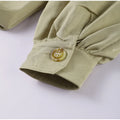 Fashion Shoulder Padded Short Windbreaker Women Solid Full Sleeve Turn-down Collar Single Breasted Coat Lady Autumn Chic Coats