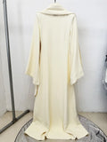 Evening Dresses Long Sleeves Slim Maxi 2026 Women Dinner Party Gowns With Ribbon Shawl Pearls Elegant Wedding Robes Lady