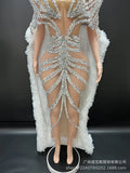 Spring Fashion Mesh Shawl Hip Wrap Dress Company Annual Meeting Host Performance Dress Party Vestidos De Noche De Lujo De Fiesta