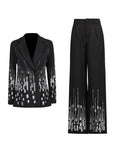 Autumn Slim Women'S Suit Set Fashion 2025 New Double-Breasted Blazer & Wide-Leg Pants Set Winter Solid Chic Outfit
