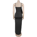 Elegant Milk Silk Ruched Twist Dresses Women Spaghetti Strap High Split Long Sleeveless Cocktail Party Wedding Guest Dress
