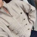 Women's Vintage Knit Cardigan Sweater Jacket Stand Collar Double Breaste Two Way Zipper Loose Street Coat Autumn Winter