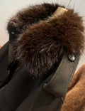 Original for Autumn/winter Women's Collection, A Detachable Wool-neck Jacket with A Fleece Leather Effect Can Be Worn