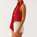 Women's Sexy Tank Top Summer Sleeveless Bandage Hollow Hanging Neck Tops New V-Neck High Waist Party Club T-Shirt Tops