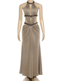 Elegant Backless Dress Women Y2K Patchwork Sparkle Bandage Irregular Sleeveless Sexy Beach Vacation Hottie Vestidos