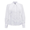 French Simple White Shirt for Women Notched Collar Long Sleeve Fashionable Commuter Cardigan Blouse Female Autumn