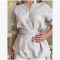 Collection Of Versatile Linen Midi Sets Square Neck Relaxed Fit Casual Day Wear Fashion Daily Linen Pants Women Summer 2026