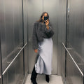 Iconic Street Fashion Week Luxury Brand Gardient Cropped Faux Fur Coat Women Winter 2026 Hot Cool Girls Fluffy Short Fur Jacket