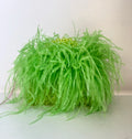 Pearl Bead Bag With Feather Fur Designer Brand Clear Acrylic Crystal Stone Box Tote Handbag Women Handmade Party Purse