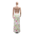 Flower Print Sequin Long Dress for Women Sexy Spaghetti Strap High Slit Maxi Dress Vacation Party Birthday Prom Summer Robe