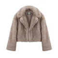 Chic Street Girls Gradient Faux Fur Jacket Women Winter 2026 Fashion Fluffy Fox Fur Coat Female Luxury Outerwear