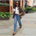 Women's Brown Knitted Cardigan Fashion Turn Down Collar Single Breasted Pockets Sweater Lady 2025 Autumn Casual Street Outerwear