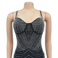 Mesh Sexy Dress Rhinestone Sleeveless Elastic Bodycon Trend Birthday Midnight Party Outfits Luxury Shiny Dress Vestidos