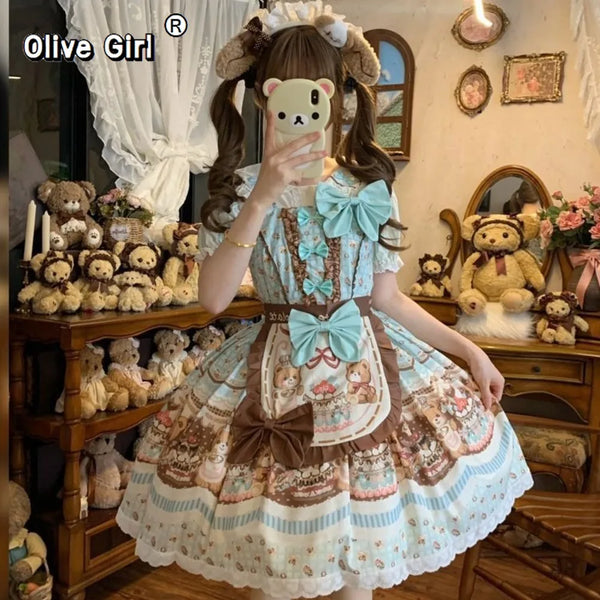 Olivegirl Lolita Dress Original Genuine Thin Colorful Cute Jsk Lolita Princess Dress Birthday Party Cosplay Women's Clothing