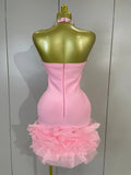 Women Sparkly Rhinestones Ruched Luxury Birthfay Evening Party Dress Sexy Halter Sleeveless Bodycon Mini Bandage Cocktail Dress