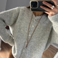 Women's Grey Wool Knitted Cardigan Elegant Button Large Size Sweater Knitwears Cardigans New Winter Fall Clothes Gray Red White