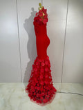 Women Elegant Flower Lace-Edged Sleeveless Bodycon Long Bandage Dress Sexy Evening Party Birthday Prom Formal Wedding Guest Gown
