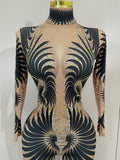 Costume Sparkly Diamond Women Sexy Mesh Jumpsuit Nightclub Bar Party Show Gogo Dancer Clothing Drag Queen Outfit