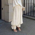 Fashion Ruched Long Trousers Women's Elastic Waist Elegance Solid Leisure Trousers 2025 Autumn Commuting Clothing Female