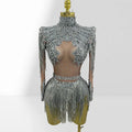 Luxury Hot Diamond Shiny Sequined Tassel Jumpsuit Fashion Party Stage Performance Dress Birthday Outfits Vestidos Fiesta De Lujo