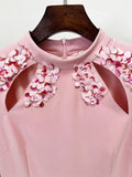 Elegant Long Sleeve Stand Sequin Slim Long Dress Women Pink Sky Blue Maxi Dresses Formal Eveing Party Club Gowns