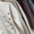 Women's Vintage Knit Cardigan Sweater Jacket Stand Collar Double Breaste Two Way Zipper Loose Street Coat Autumn Winter