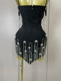 Sexy Backless Spaghetti Strap Black Sleeveless Bodycon Bandage Dress Women Elegant Prom Gown Club Evening Party Birthday Dresses