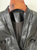 2026 Latest Design Slim Pu Leather Jacket Black Quality Blazer Belt Women Fashion Jackets Coat