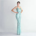 Women Strap Party Maxi Dress Sexy V Neck Evening Dress Celebrity Purple Sequin Dress Long Prom Formal Occasion  Dress