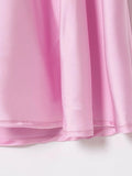 Elegant Backless Evening Dress for Women V Neck Sleeveless High Waist Patchwork Folds Loose Maxi Dresses Female New
