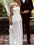 Evening Patchwork Ribbon Dress for Women Strapless Spliced Pearls Decoration Slim Fairy Mesh Maxi Dresses Female