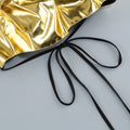 New Fashion Gold Color Laced-up Tops 2 Pieces Bodycon Floor-length Dress Elegant Evening Party Celebrate Dress Vestido