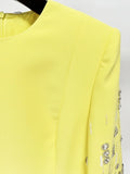 2026 New Arrivals Spring Fashion Heavy Industry Beaded Diamond Slim Midi Dress Women's Half Sleeve Female Vestidos