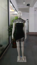 Sexy Lace Patchwork Mini Sheath Dress Elegant Women's Turtleneck Black Short Bodycon Dresses Summer Party Evening Club Wear 2026