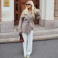 Fox Fur Woolen Coats Women's Short Coat Office Lady Removable Elegant Double-sided Wool Overcoat 2026 New Cardigan Jacket