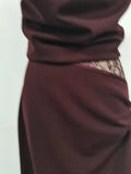 Solid Halter Spliced Lace Bodycon Long Dresses for Women Swing Collar High Waist Sexy Hot Girl Evening Gown Female