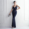 2025 Sequin Long Strap Evening Dress Party Etiquette Celebration Robe Dress Sleeveless V-neck Robe Sexy Gowns Maxi Dress