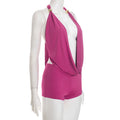 Sexy Summer 2-Piece Set Women Halter Deep Swing Collar Backless Camisole+Shorts Matching Sexy Clubwear Skinny Outfits