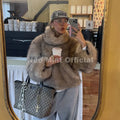 New Blogger Fashion 2026 Autumn Winter Faux Fur Pullovers Women Faux Fox Fur Jacket Coat Chic Street Girls Thick Jumper
