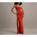 Solid Spliced Lace Up Slimming Dresses for Women Strapless Sleeveless High Waist Temperament Dress Female