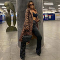 High Quality Winter New Snake Print Coat Women Sexy Belt Slim Patent Leather Washed Coats Female Elegant Fashion Party Clothing