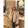 Winter Faux Fur Long Sleeves Short Coat Women Luxury Stand Collar Fluffy Furry Jacket Warm Elegant Lady Fashion Plush Coats 2026