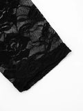 Hollow Romper Women Sexy Wild Cross Jacquard Lace Patchwork Full Sleeve Stretch Fashion Street Party Club Playsuits