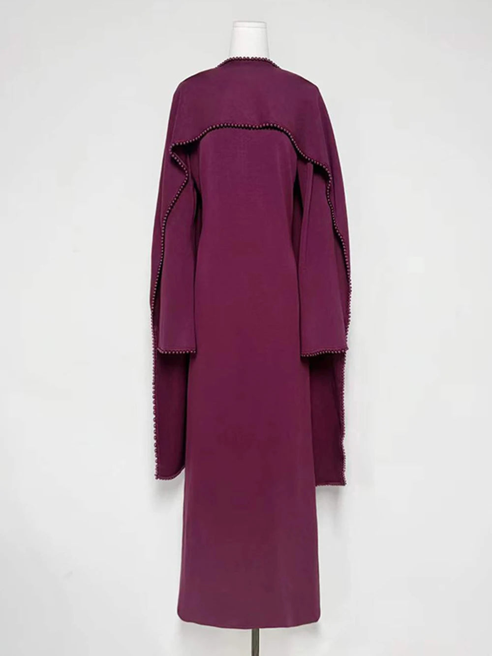 Evening Dresses Long Sleeves O Neck Slim Maxi 2026 Women Dinner Party Gowns With Shawl Pearls Elegant Wedding Robes Lady