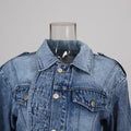 Personalized Street Denim Jacket 2025 New Fashion Ruffled Edge Single Breasted Lapel Denim Coat For Women Jeans