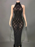 Festival Shiny Rhinestones Party Dress Birthday Luxury Costume Fancy Brilliant Dancer Wedding Impressive Evening Dress