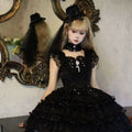 Olive Girl Black Dramatic Lolita Dress for Ren Faire 2026 Fairycore Photoshoot Everyday Wear S-L XS-3XL Plus Size Dramatic Silhouette Romantic Cottagecore Garden Party Editorial Not Costume Lolita Dress Chinese Heritage Fashion Women