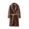 Luxury Long Belted Faux Mink Fur Coat Women 2026 Winter Thick Warm Overcoat Chic Street Fashion Fake Fur Coat Outerwear